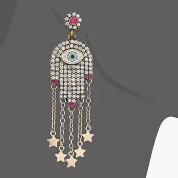 Betsey Johnson Hamsa Drop Earrings - Picture 2 of 2